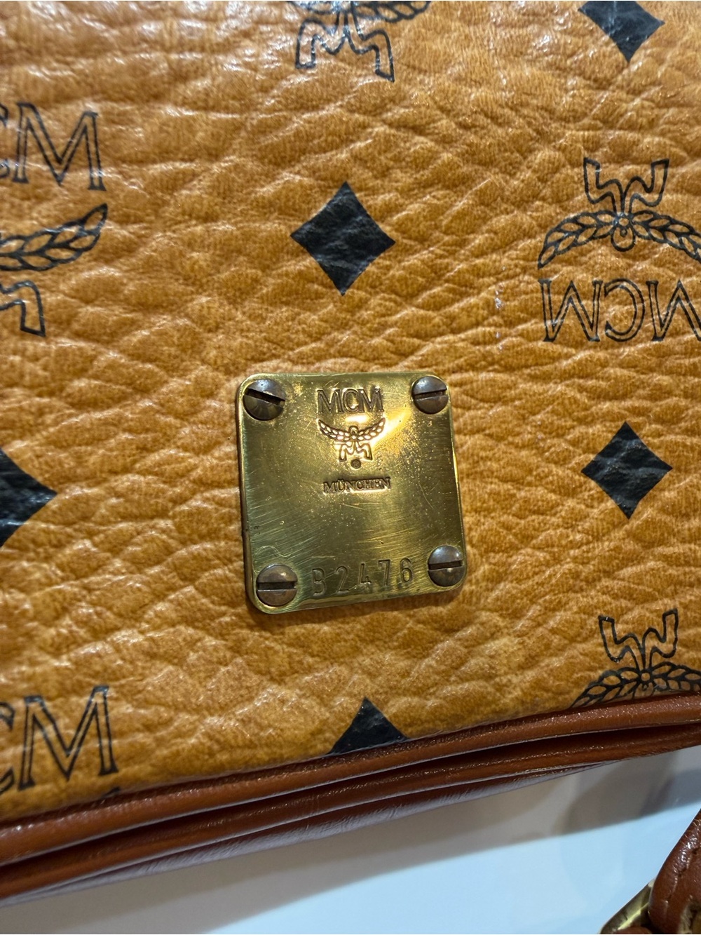 MCM Cognac Visetos Mini Crossbody Bag - Picture 2 of 7